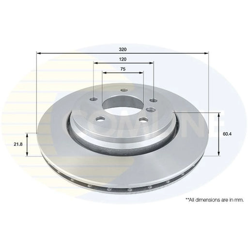 Comline 2 x Internally Vented Rear Brake Discs ADC1725V
