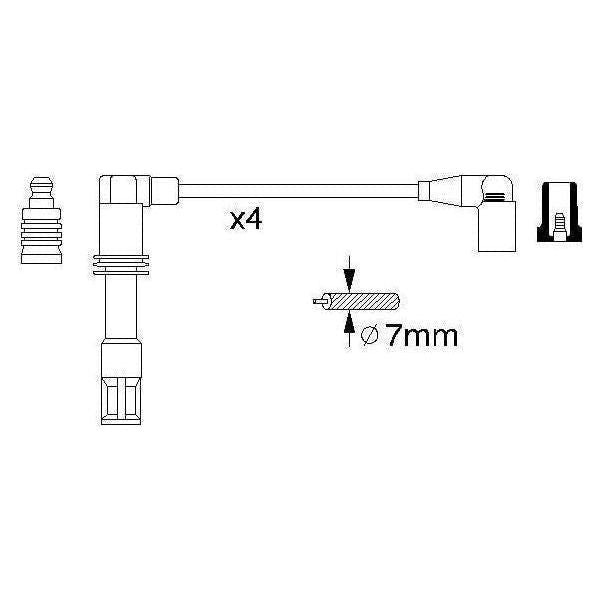 Genuine Bosch Ignition Lead B308 Fits Vw Polo - 1.4 - 01-08 0986356308 Bosch  - Town Parts