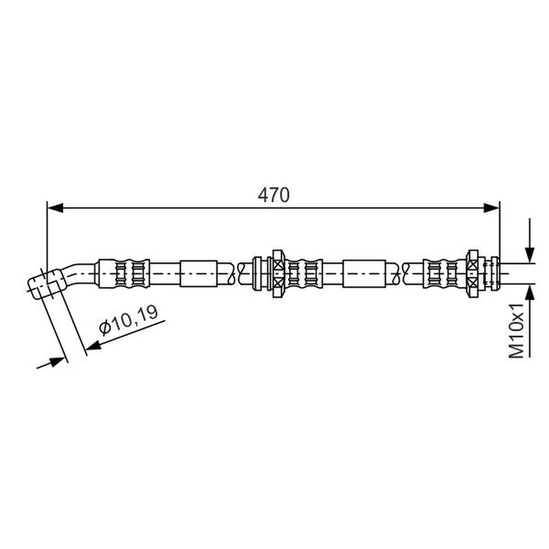 Bosch Brake Hydraulic Hose Line Front 1 987 481 149