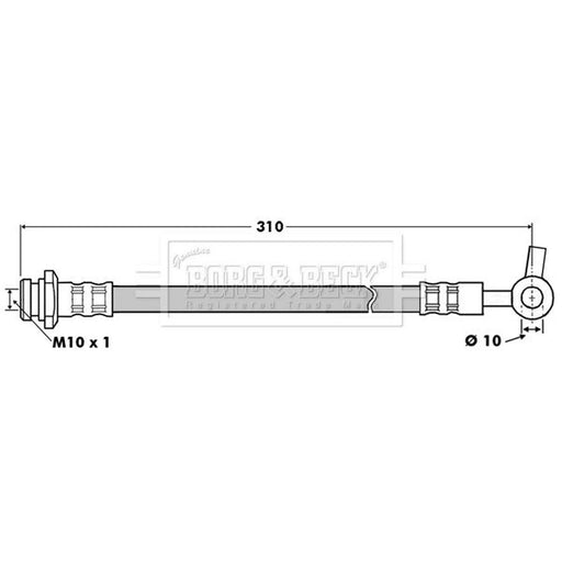 Borg & Beck Brake Hydraulic Hose Line Front BBH7508