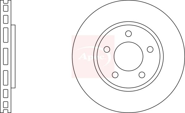Apec 2 x Brake Disc Set Vented