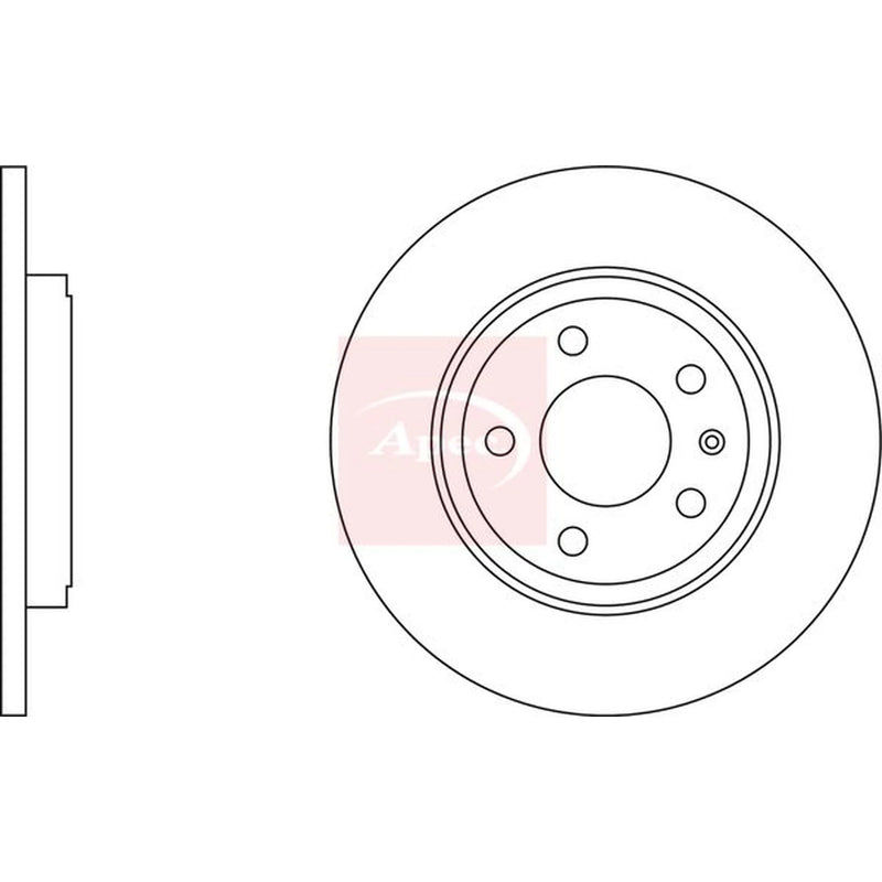 Apec 2 x Solid Rear Brake Discs DSK2318
