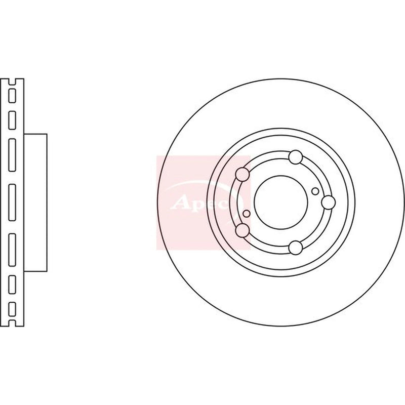 Apec 2 x Vented Front Brake Discs DSK793