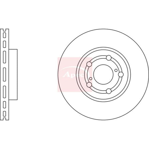 Apec 2 x Vented Front Brake Discs DSK793