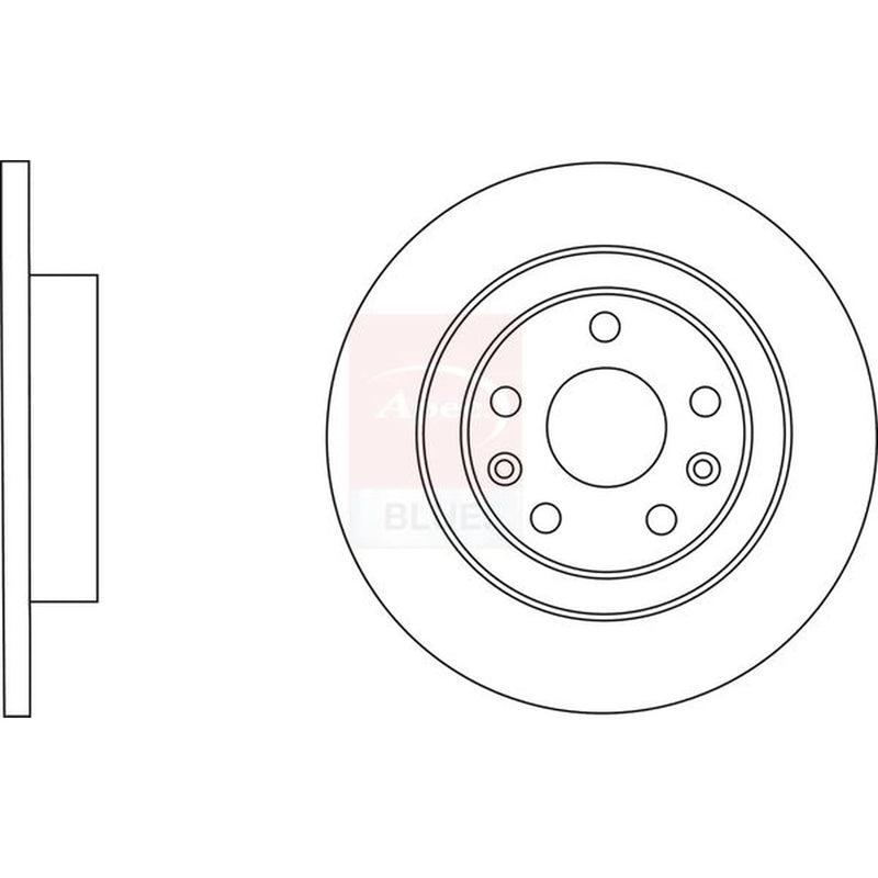 Apec 2 x Solid Rear Brake Discs SDK6715
