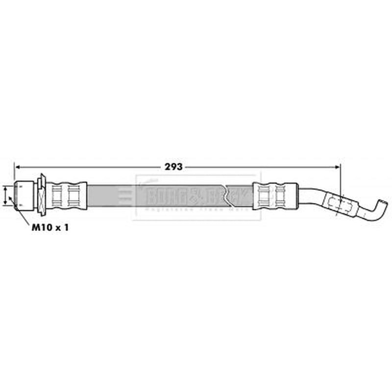 Borg & Beck Brake Hydraulic Hose Line Rear Left BBH7215