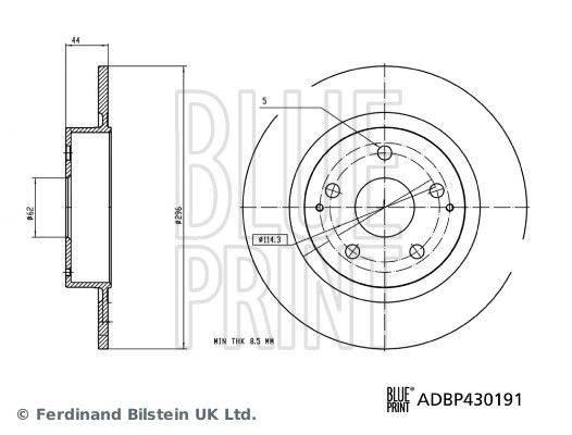 Blue Print 2 x Brake Disc Set Solid Rear