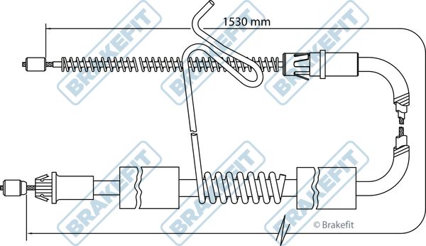Apec Handbrake Cable Left Rear fits Ford Transit 2000-2006 2.3 2.4