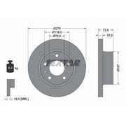 Textar 2 x Solid Front Brake Discs 93104603