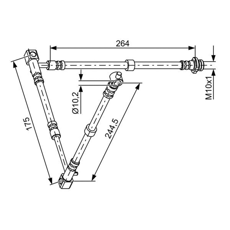 Bosch Brake Hydraulic Hose Line Front Left 1 987 481 836