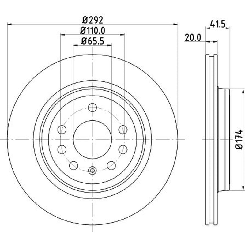 DON 2 x Externally Vented Rear Brake Discs PCD12132