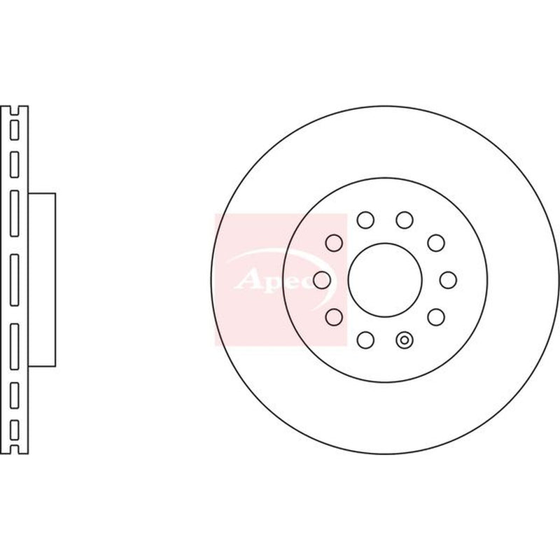 Apec 2 x Vented Front Brake Discs DSK2951