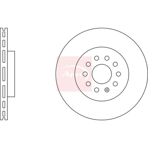 Apec 2 x Vented Front Brake Discs DSK2951