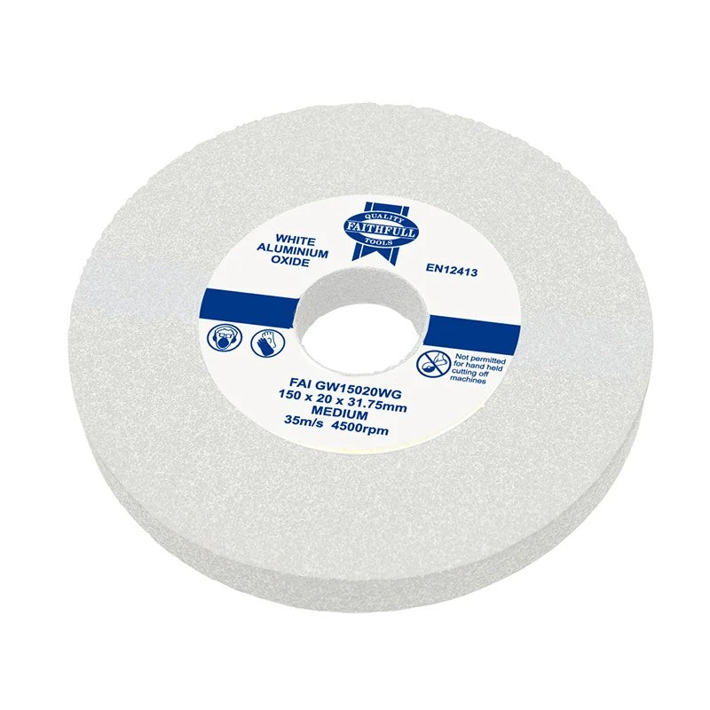 Faithfull General Purpose Grinding Wheel 150 x 20mm White Medium - FAIGW15020WG
