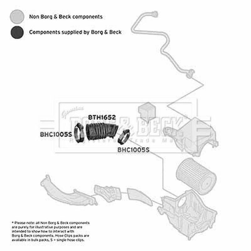 Borg & Beck Air Filter Intake Hose NBR (nitrile butadiene ru BTH1652