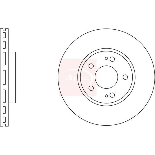 Apec 2 x Vented Front Brake Discs DSK2856