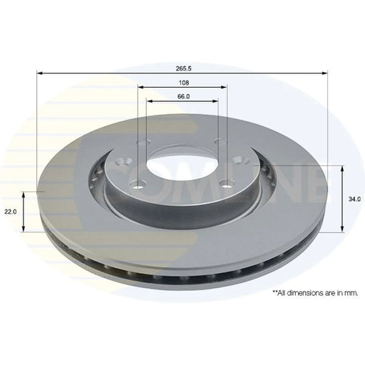 Comline 2 x Internally Vented Front Brake Discs ADC1518V