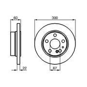 Bosch 2 x Internally Vented Rear Brake Discs 0 986 478 566