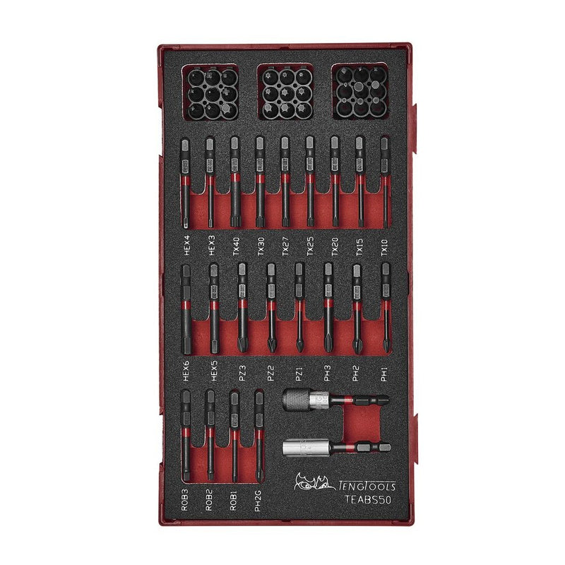 Teng Tools Impact Bit Set FOAM1 50 Pieces
