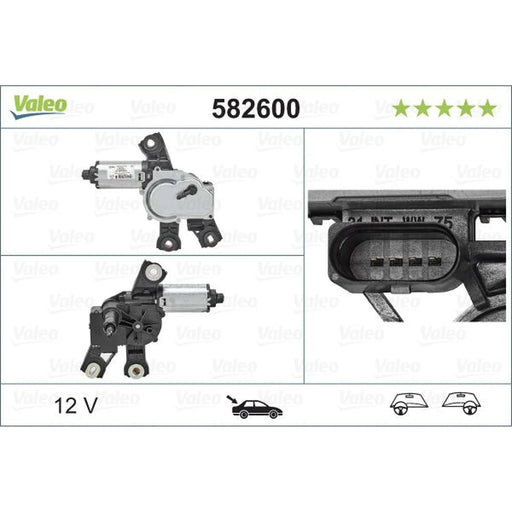 Valeo Front/Rear Wiper Motor Rear 582600
