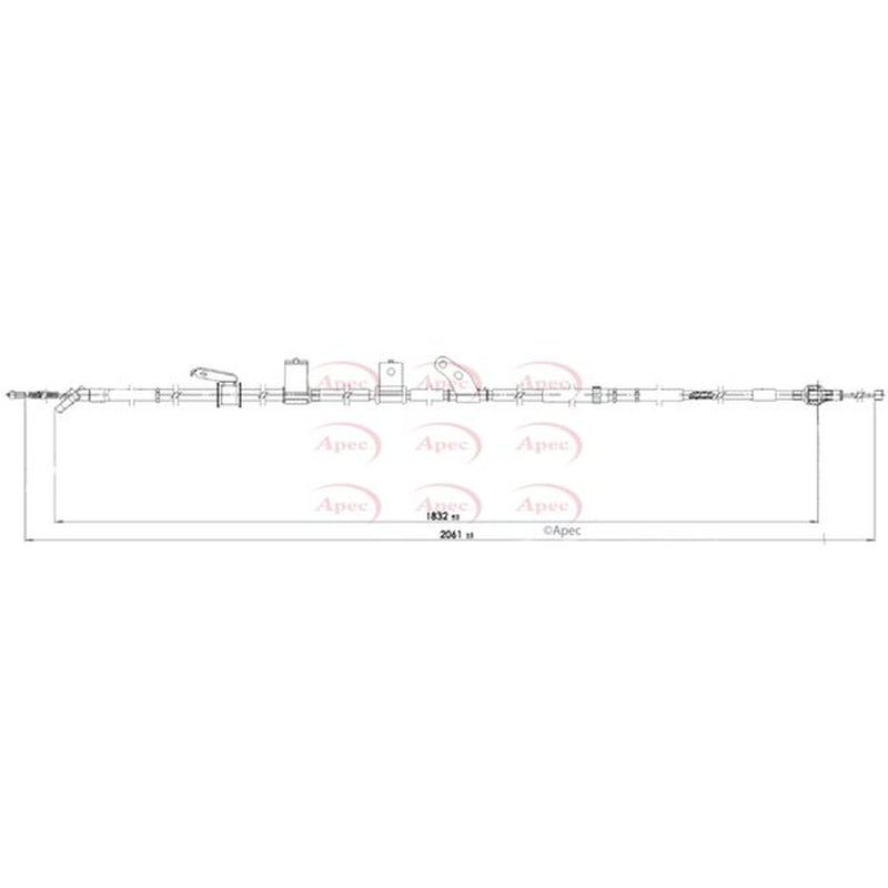 Apec Handbrake Cable Right Rear CAB1785