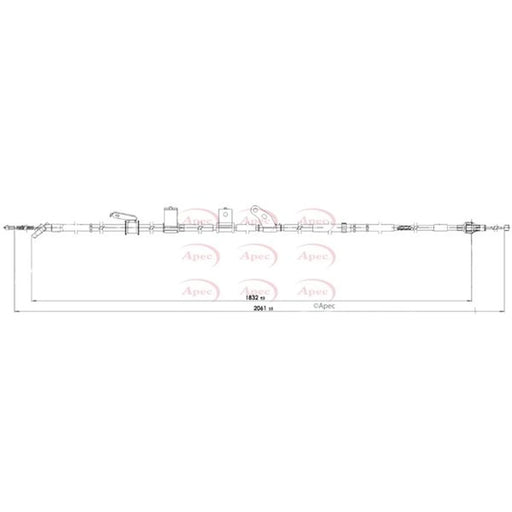 Apec Handbrake Cable Right Rear CAB1785