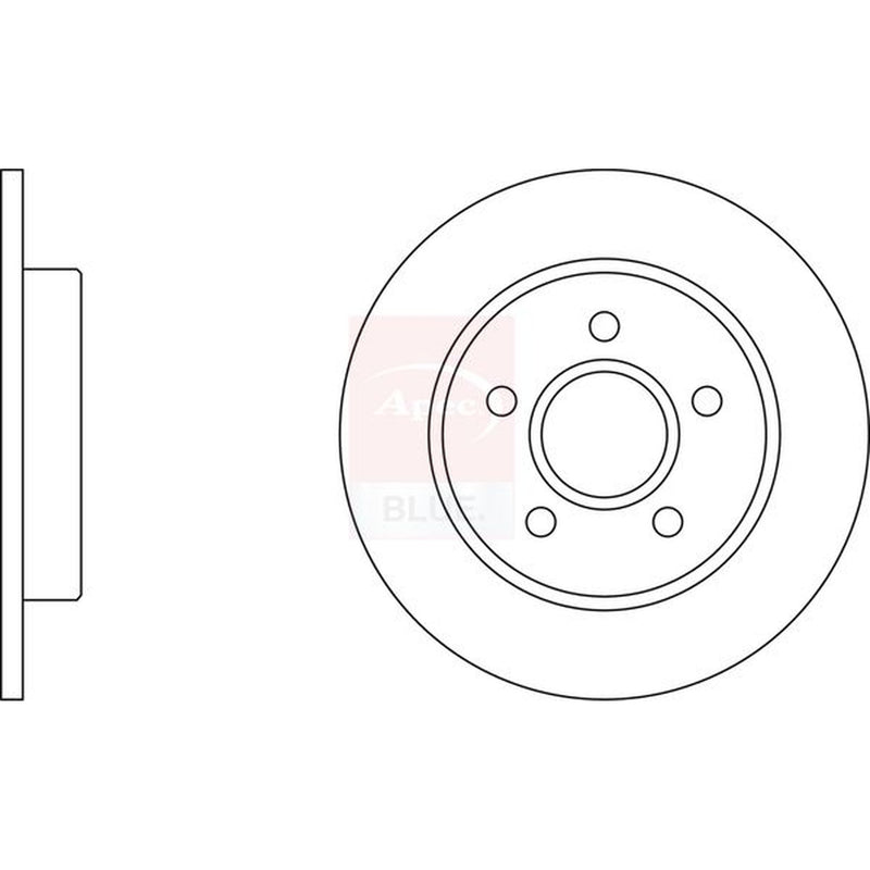 Apec 2 x Solid Rear Brake Discs SDK6119