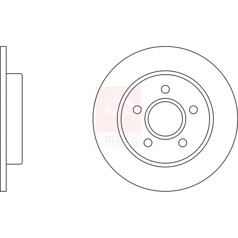 Apec 2 x Solid Rear Brake Discs SDK6119