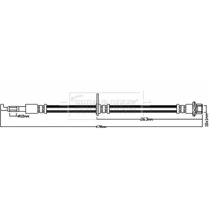 Borg & Beck Brake Hydraulic Hose Line Front Left BBH7967
