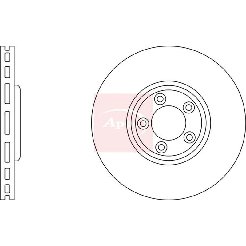 Apec 2 x Vented Front Brake Discs DSK2451