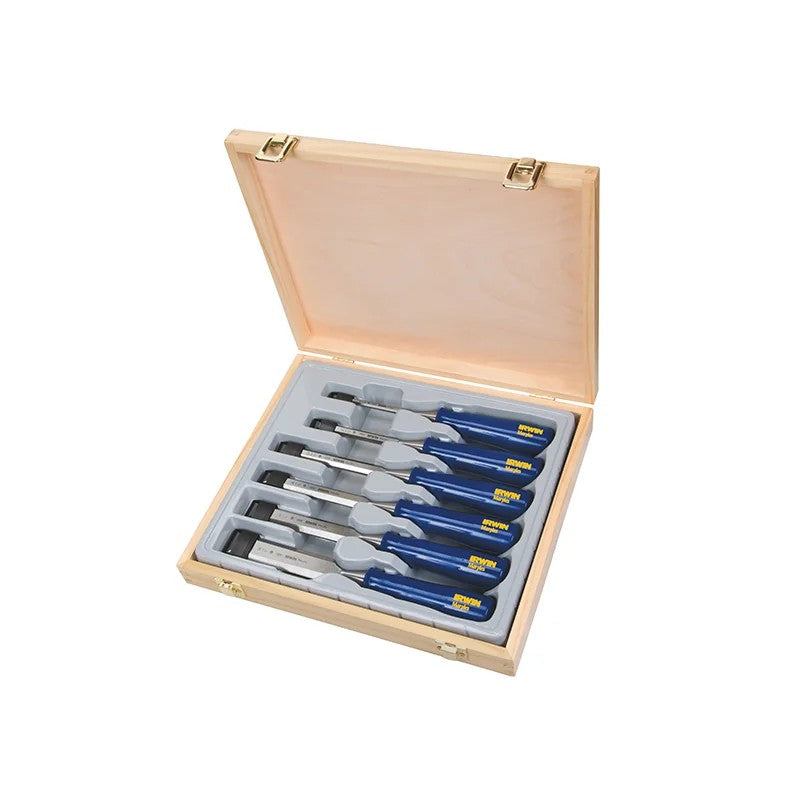 IRWIN® Marples® M444 Bevel Edge Chisel Blue Chip Handle Set, 6 Piece - TM444/S6