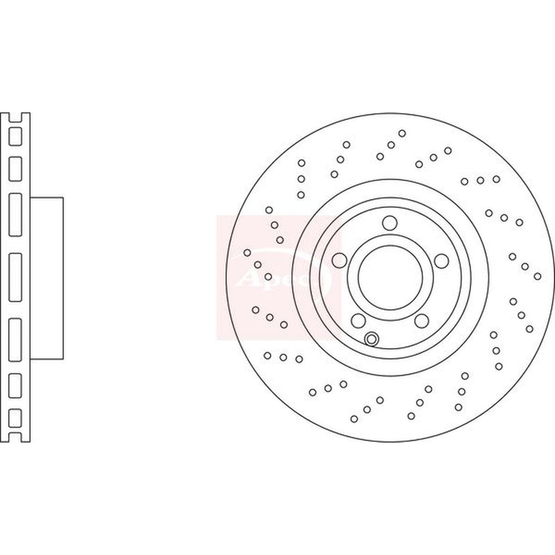 Apec 2 x Perforated/Vented Front Brake Discs DSK3343