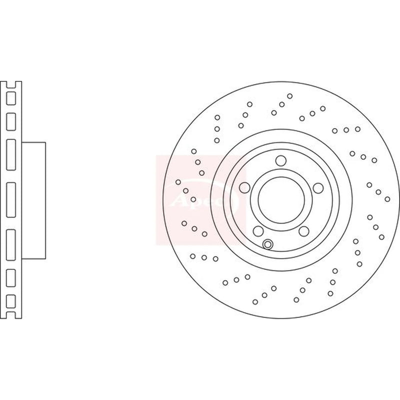 Apec 2 x Perforated/Vented Front Brake Discs DSK3343
