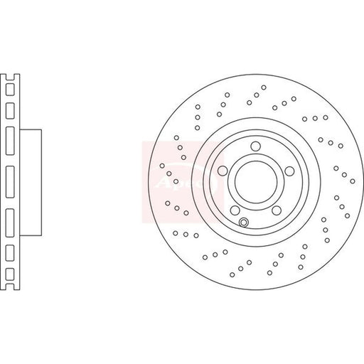 Apec 2 x Perforated/Vented Front Brake Discs DSK3343