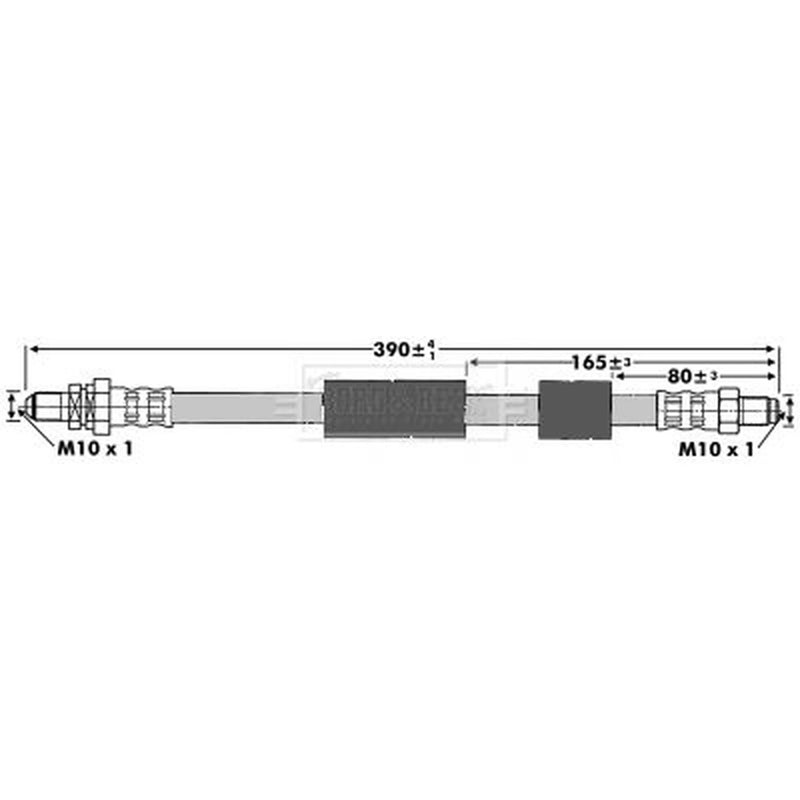 Borg & Beck Brake Hydraulic Hose Line Rear Left BBH6661
