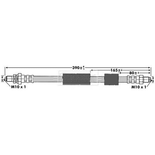 Borg & Beck Brake Hydraulic Hose Line Rear Left BBH6661