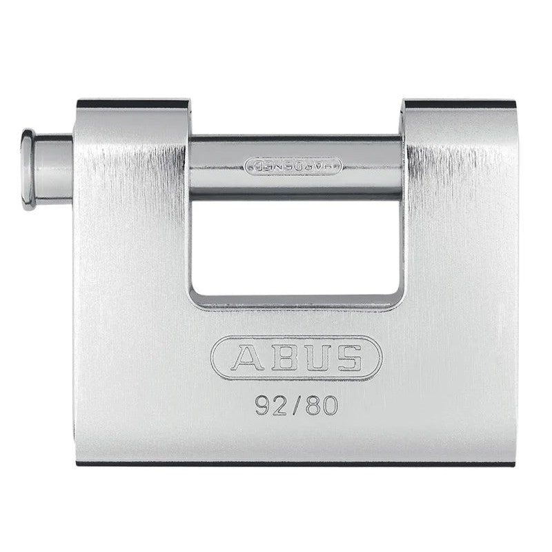 ABUS Mechanical 92/80mm Monoblock Brass Body Shutter Padlock - 10020072-01