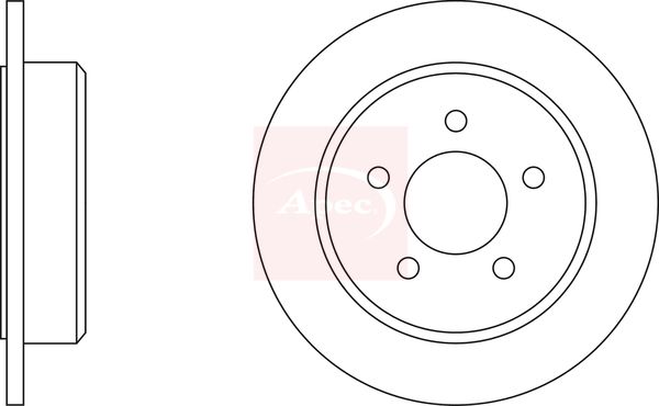 Apec 2 x Brake Disc Set Solid