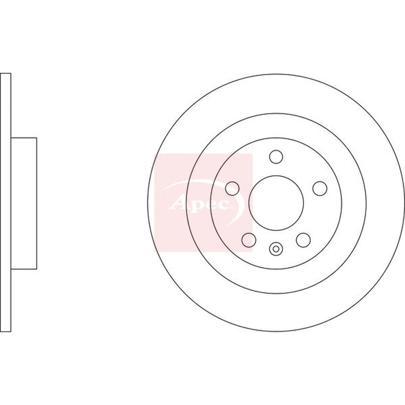 Apec 2 x Solid Rear Brake Discs DSK3435