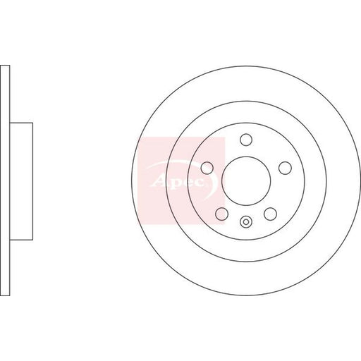 Apec 2 x Solid Rear Brake Discs DSK3435
