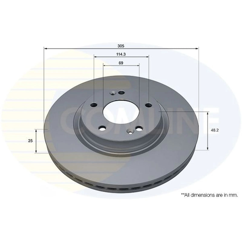 Comline 2 x Front Brake Discs ADC5204V