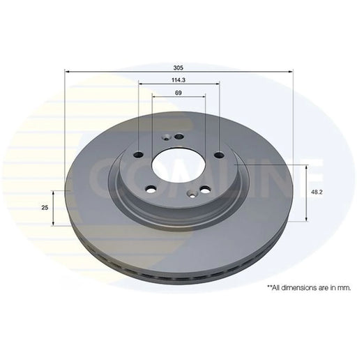 Comline 2 x Front Brake Discs ADC5204V