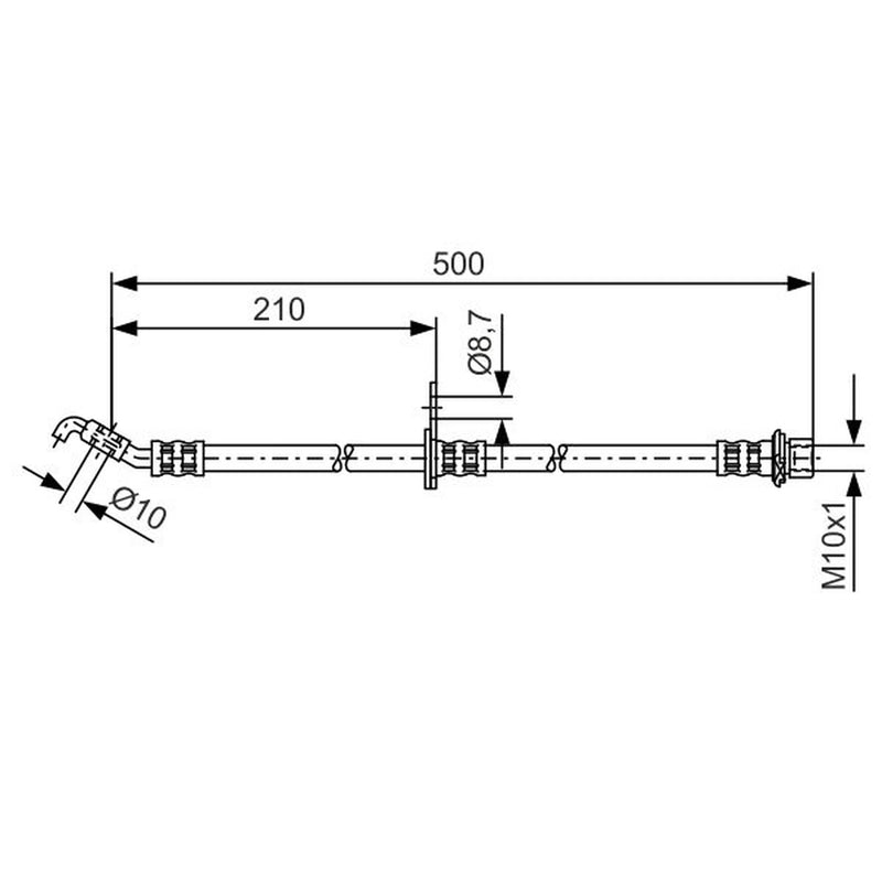 Bosch Brake Hydraulic Hose Line Rear Left 1 987 481 379