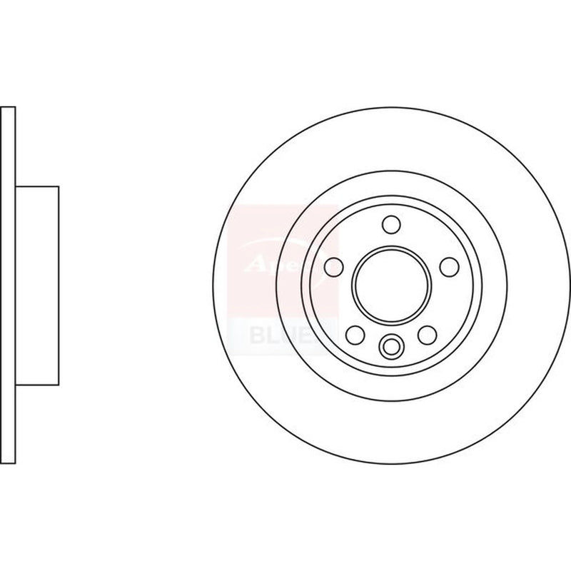 Apec 2 x Solid Rear Brake Discs SDK6860