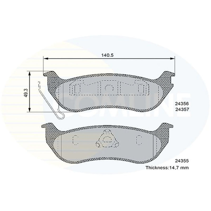 Comline 4 x Rear Brake Pad Set CBP36087