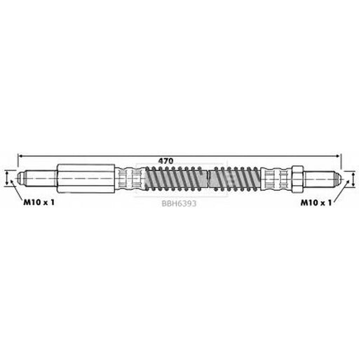 Borg & Beck Brake Hydraulic Hose Line Front Left BBH6393