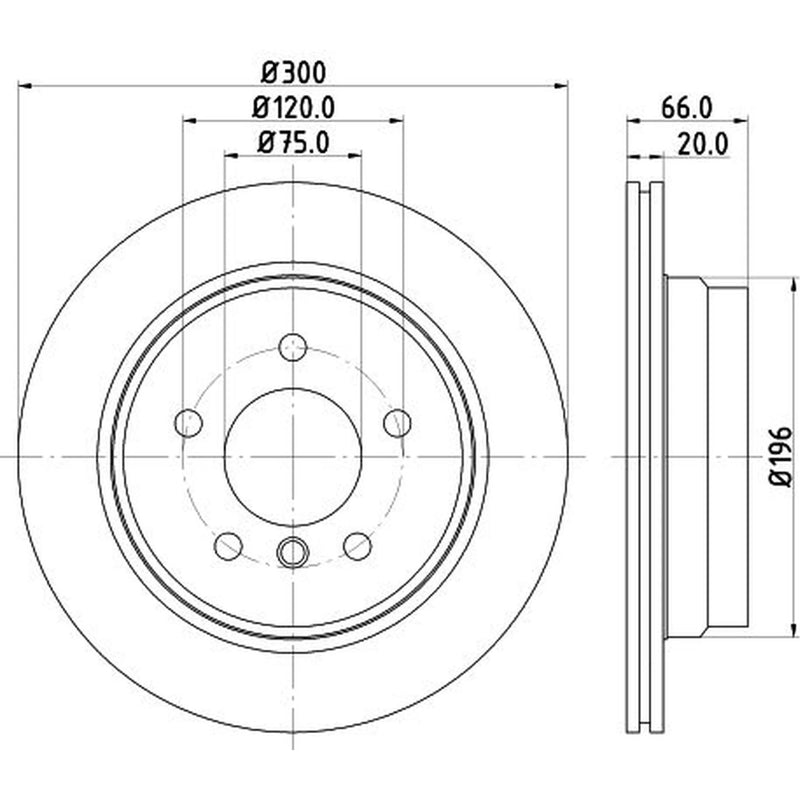 DON 2 x Internally Vented Rear Brake Discs PCD10832