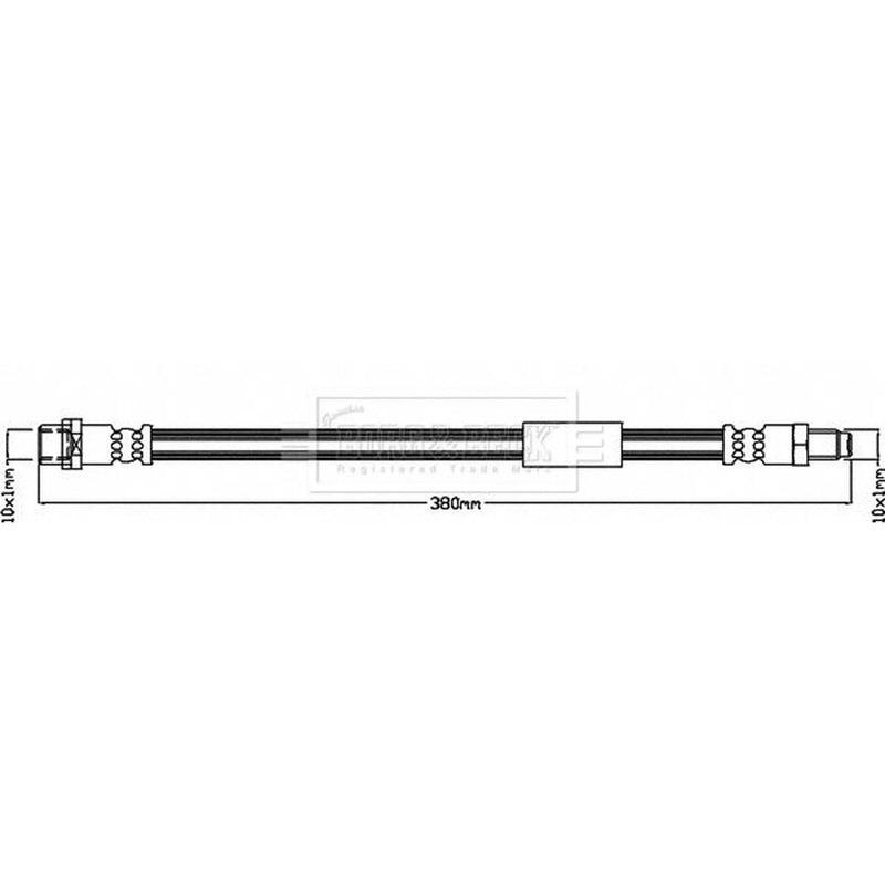 Borg & Beck Brake Hydraulic Hose Line Rear Left BBH8409