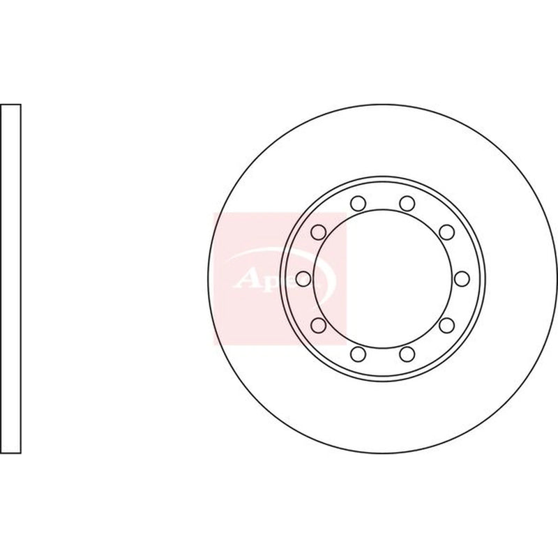Apec 2 x Solid Rear Brake Discs DSK2527