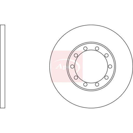 Apec 2 x Solid Rear Brake Discs DSK2527